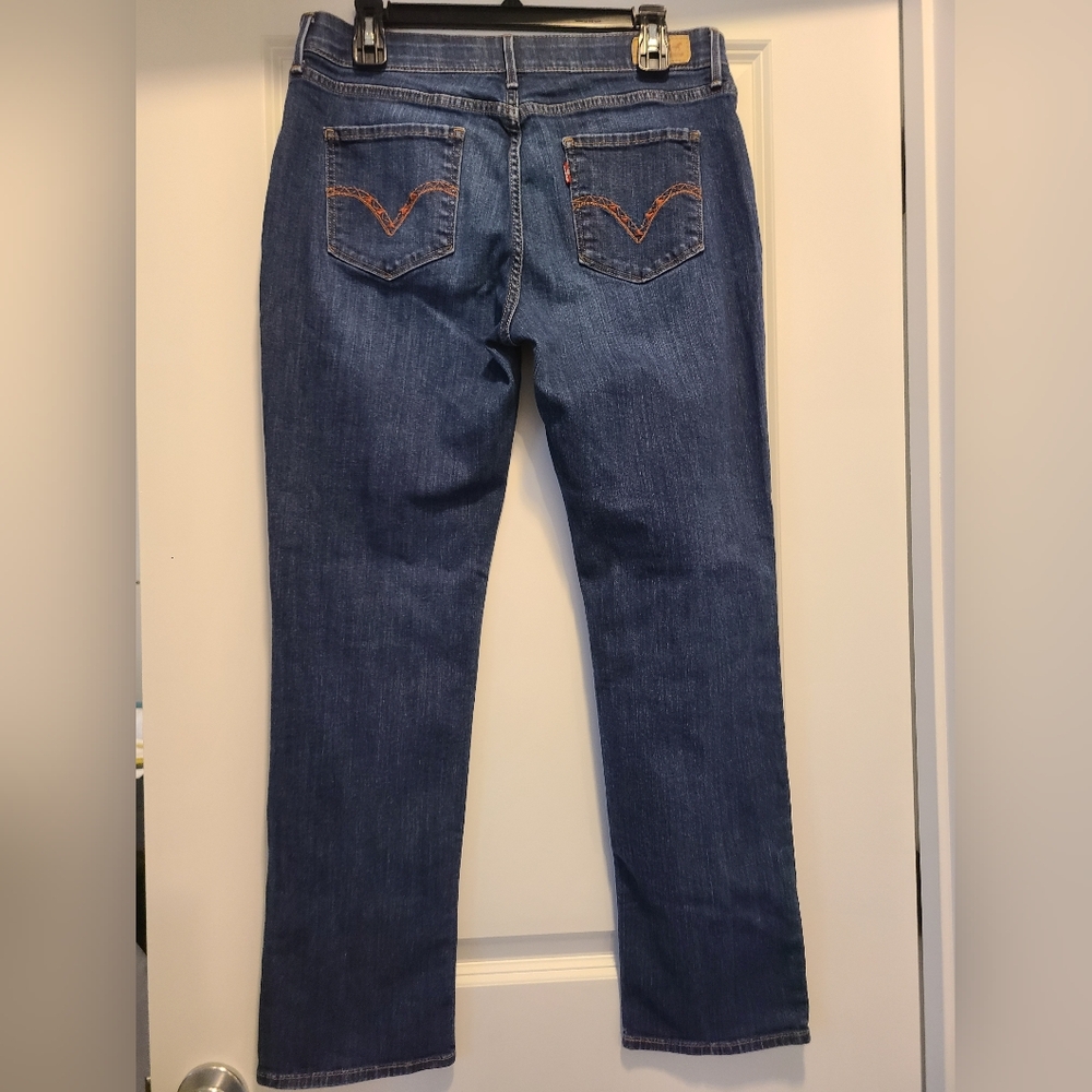 LEVIS Womens Straight Leg Western Pocket 12 M Dark Wash Stretch